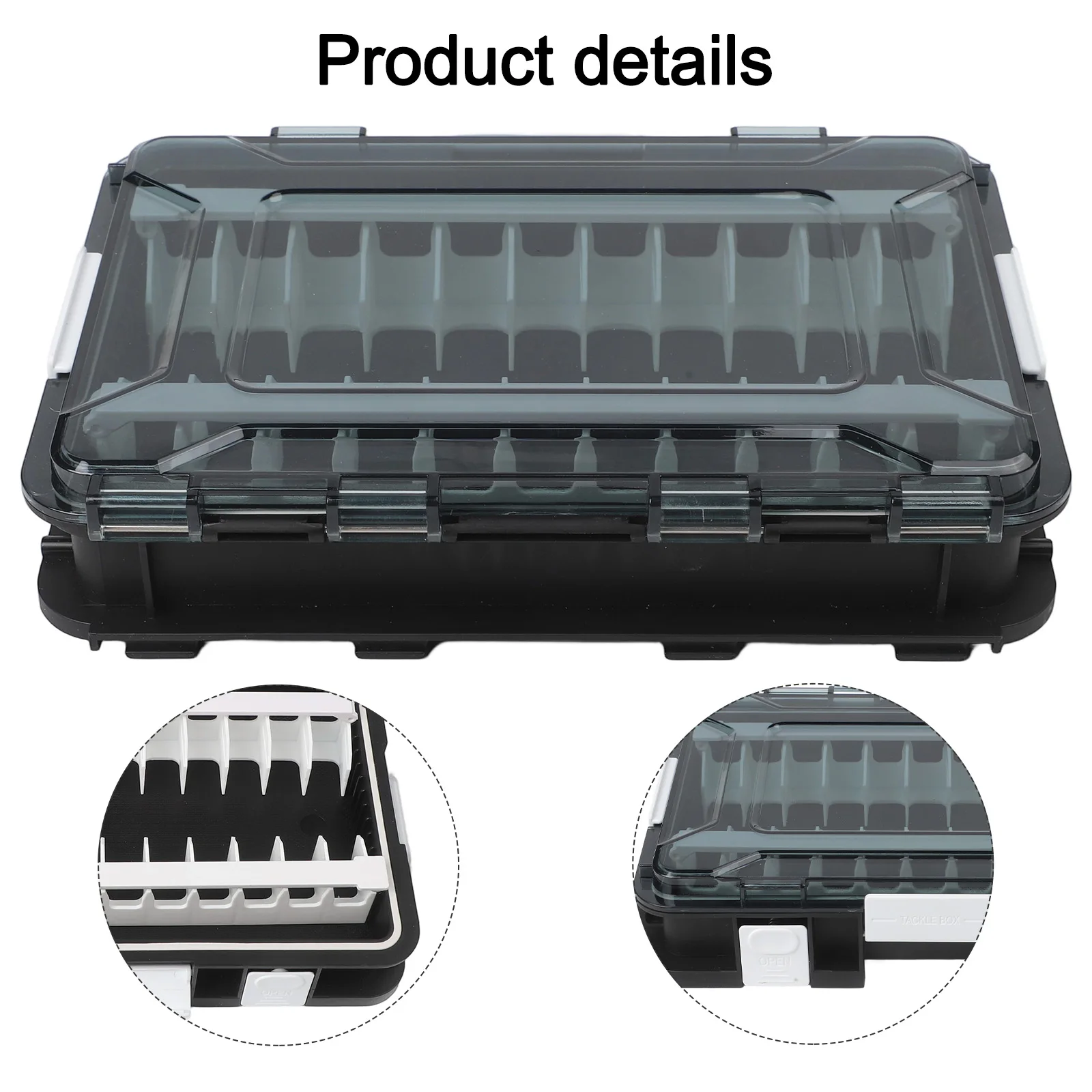 Double Sided Bait Storage Box with Removable Partition Board 11 Large Compartments and 16 Small Compartments for Fishing Tackle