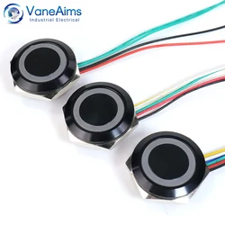 LED Light Push Button Switch without Fixation Momentary Self Reset Metal Ultra Short Switch 22/25/30mm with Wire 6V 12V 24V 220V