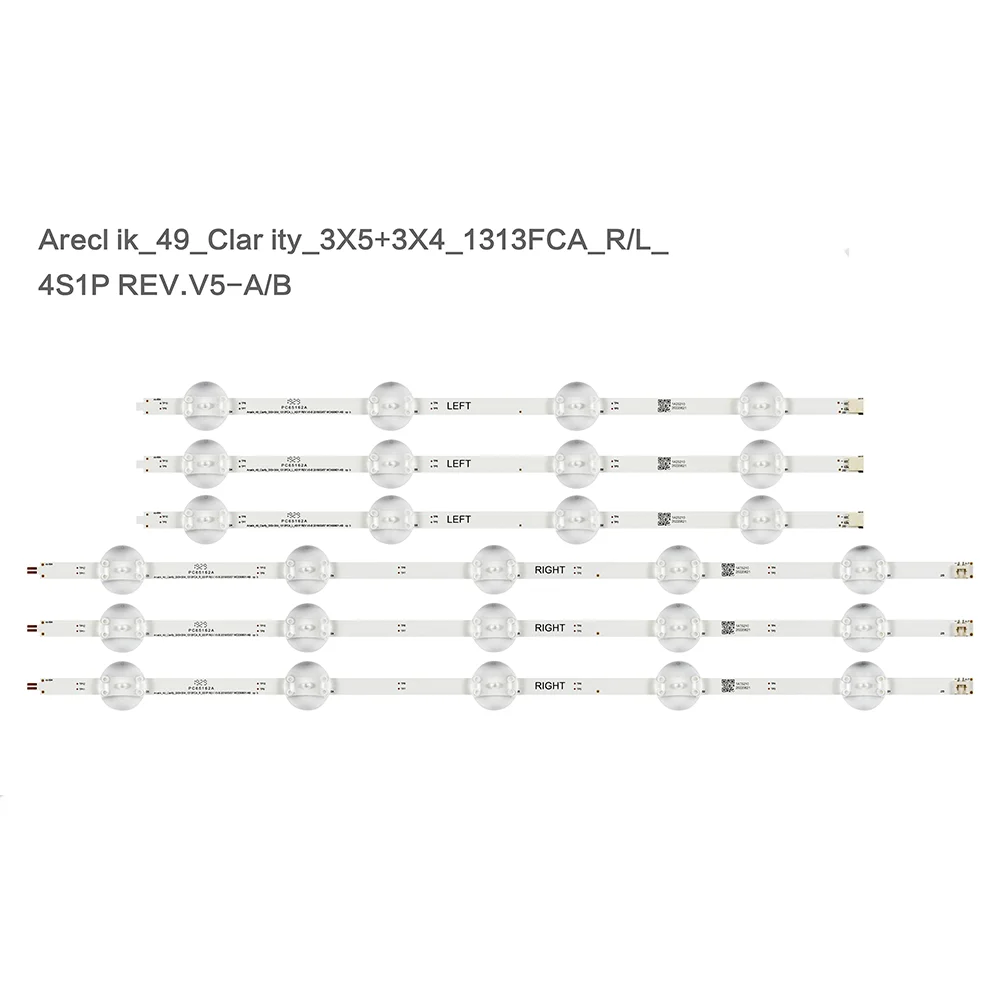 TVバックライト用LEDストリップ,49_shoppity_3x5 + 3x4_13fca_r l_5s1p REV.V5-B WCE60601-AB,左49vlx7010 b49l8840 a49l8840 b49l8752,6個