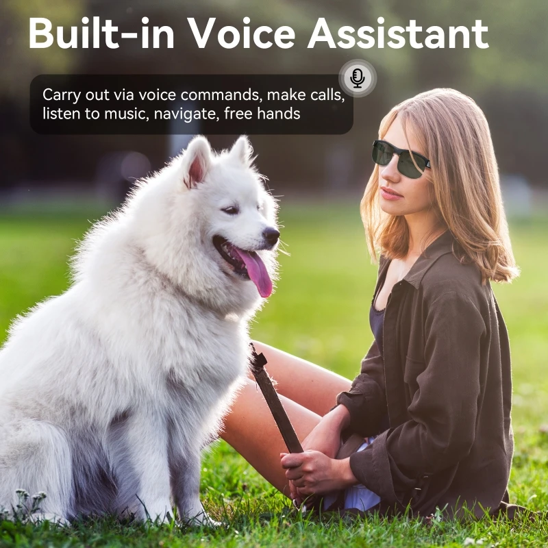 Smart Bluetooth Glasses Headset Intelligence Color-Changing Sunglasses UV Protection HD Call Voice Assistant Glasses for Travel