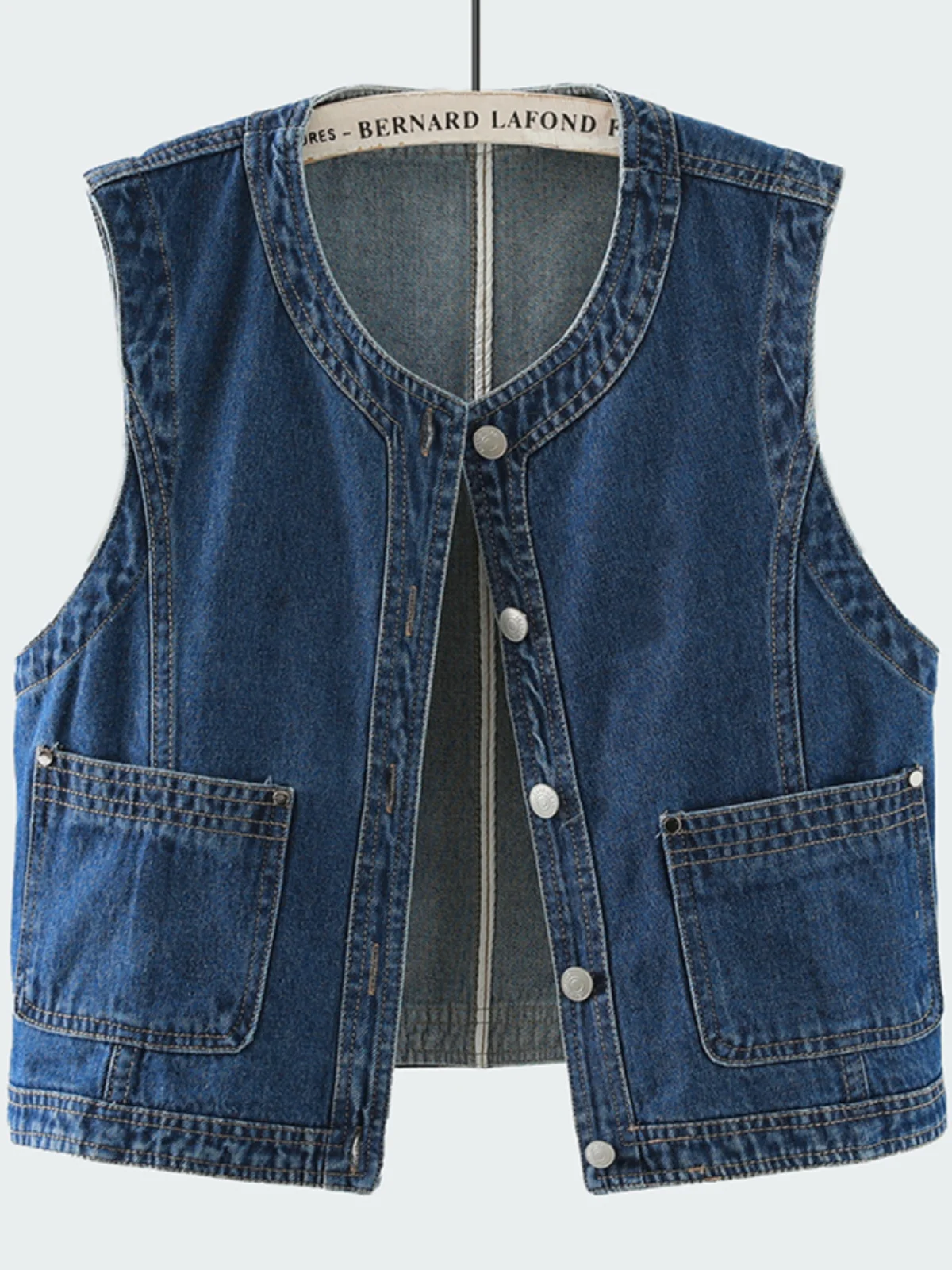 

Круглый джинсовый жилет Ne Deep Blue в стиле ретро, повседневный женский топ на бретелях из смеси хлопка, весенняя мода, базовый Sle