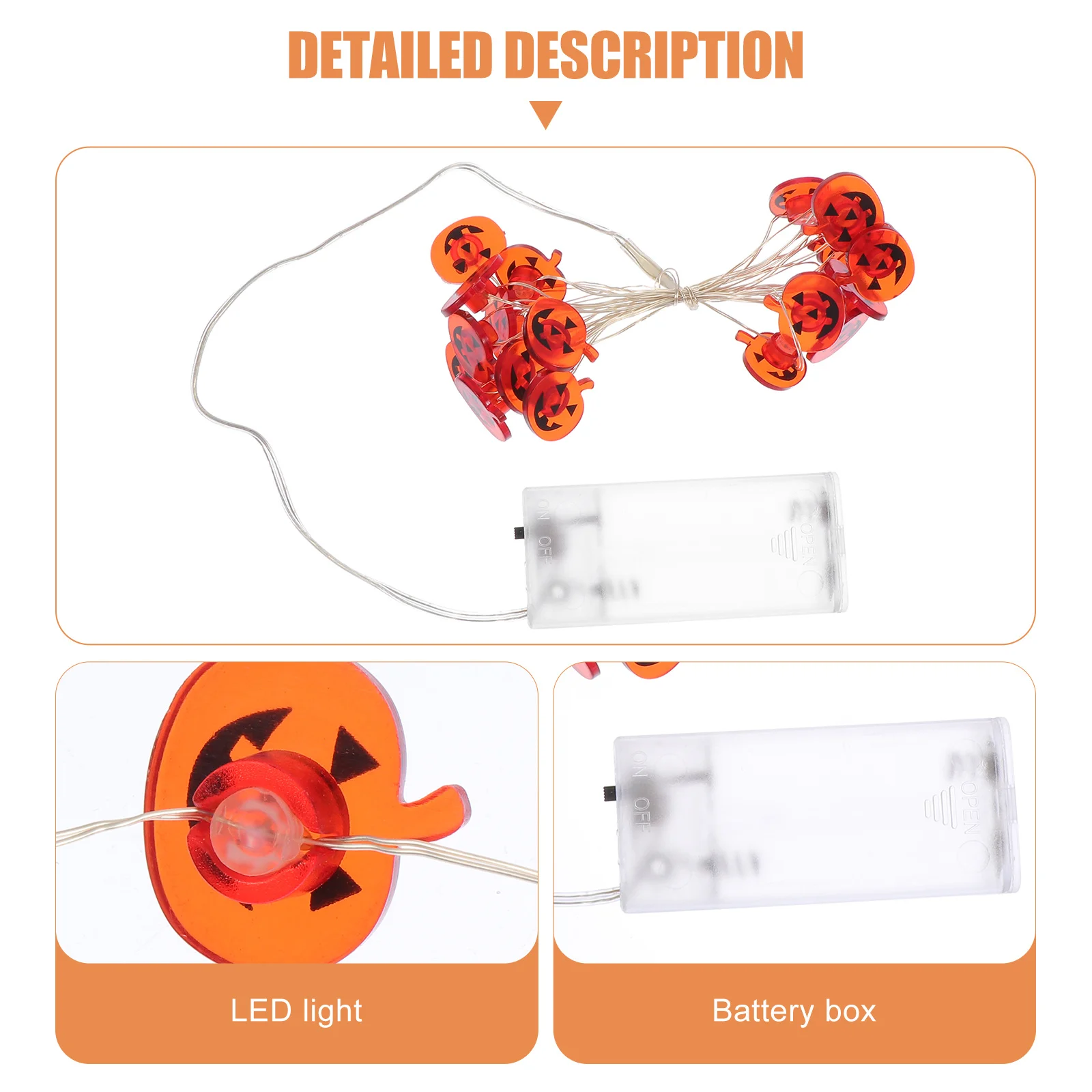 

1Pcs Halloween Pumpkin String Light LED Operated Festival Decor Halloween Pumpkin Lamp Party String Light