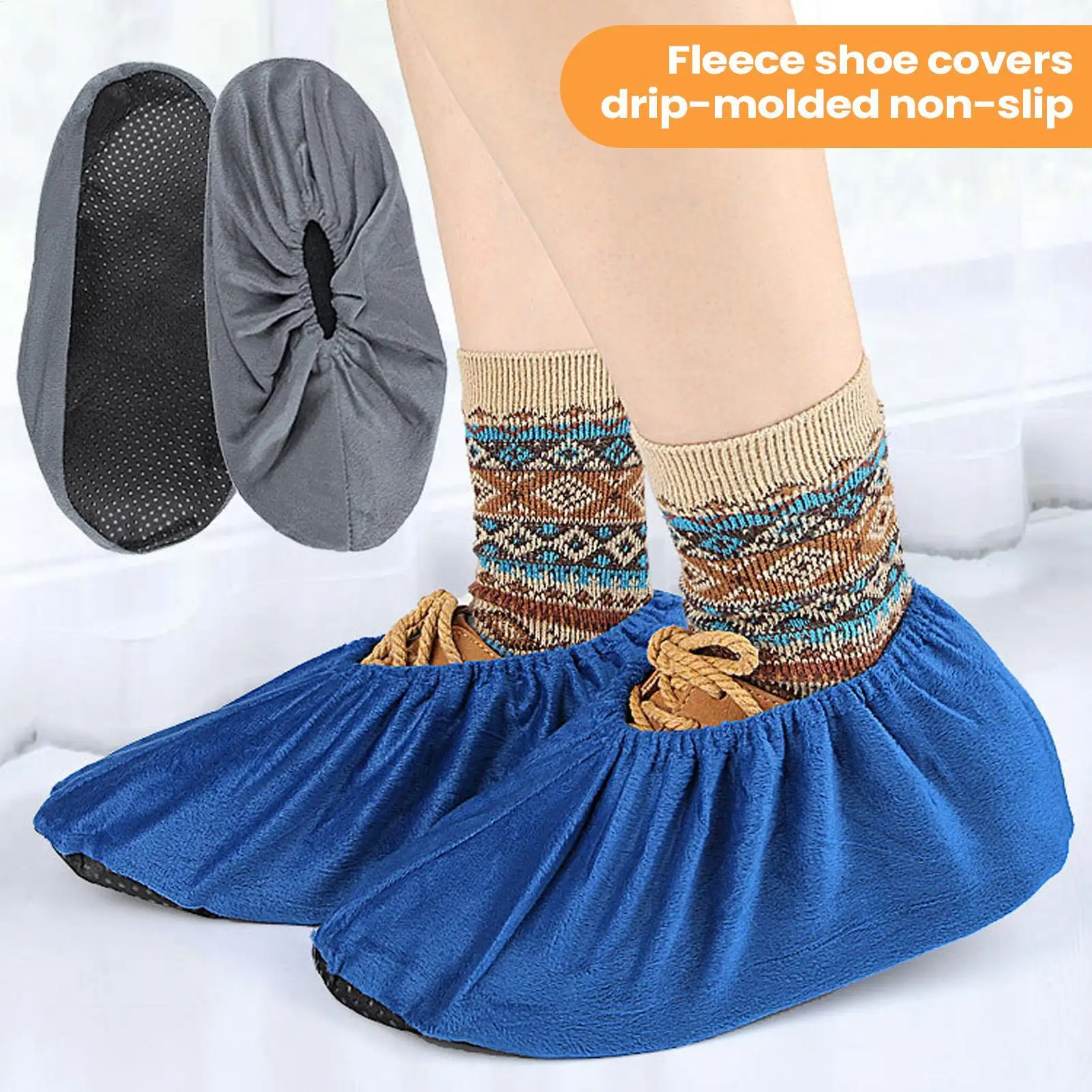 1Pair Household Shoe Covers Thick Reusable Non-slip Overshoes Indoor Keep Floor Carpet Cleaning Shoes Slippers Protector