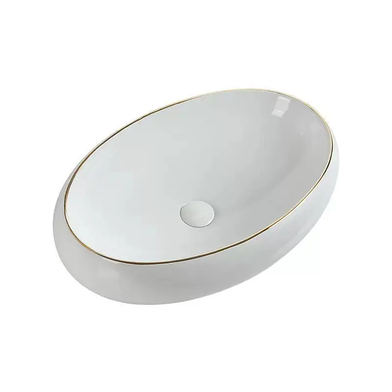 CX Phnom Penh, Oval Bathroom Washbasin Household Washbasin Ceramic Washbasin Balcony Basin