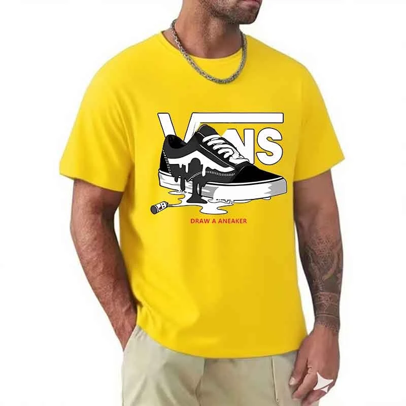 T-shirt men's Round neck short sleeved print pure cotton casual versatile round neck short sleeved 2026 new item Breathable - view 5