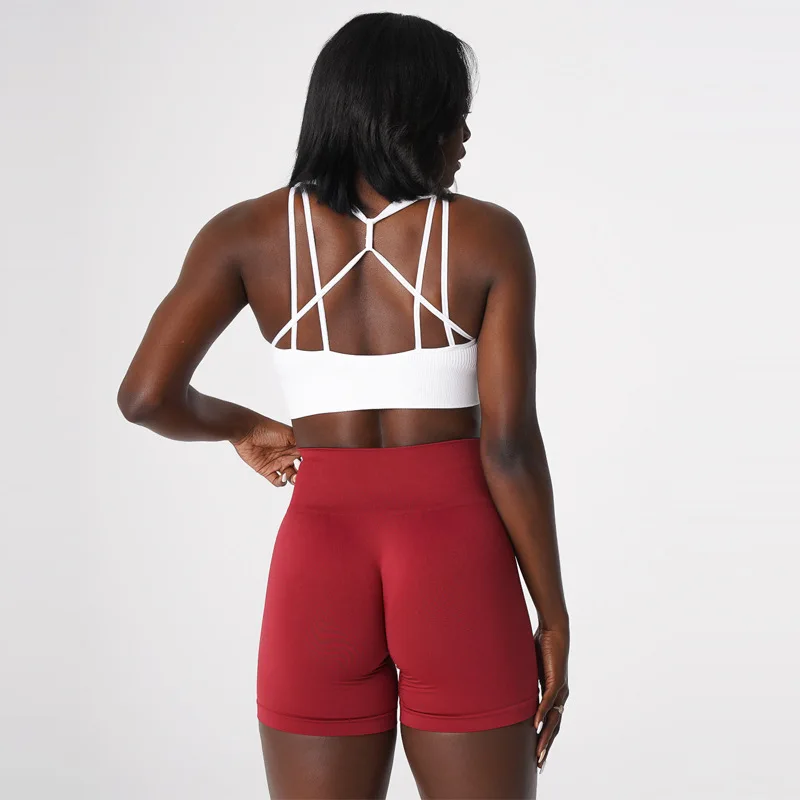 

Европейский и американский спортивный бюстгальтер для йоги, женский эластичный быстросохнущий дышащий бюстгальтер, бесшовное нижнее белье для моделирования тела