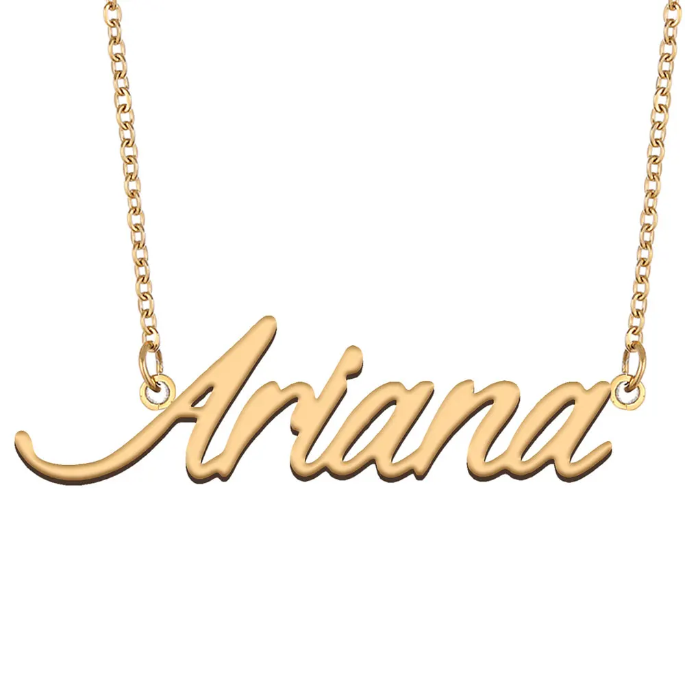 

Ariana Name Necklace for Women Stainless Steel Jewelry Gold Color Nameplate Pendants Collares Para Mujer Letters Choker