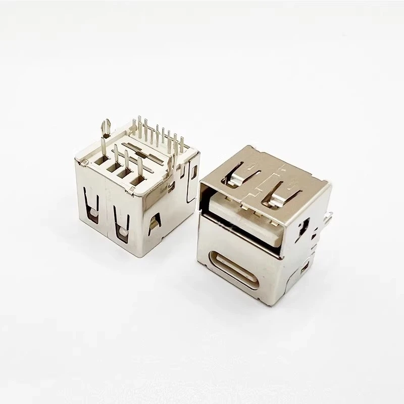 1 قطعة TYPE-C مقعد أنثى 14PIN على الوجهين المكونات في زائد USB2.0 المكونات من جانب واحد اثنين في واحد النحاس قذيفة