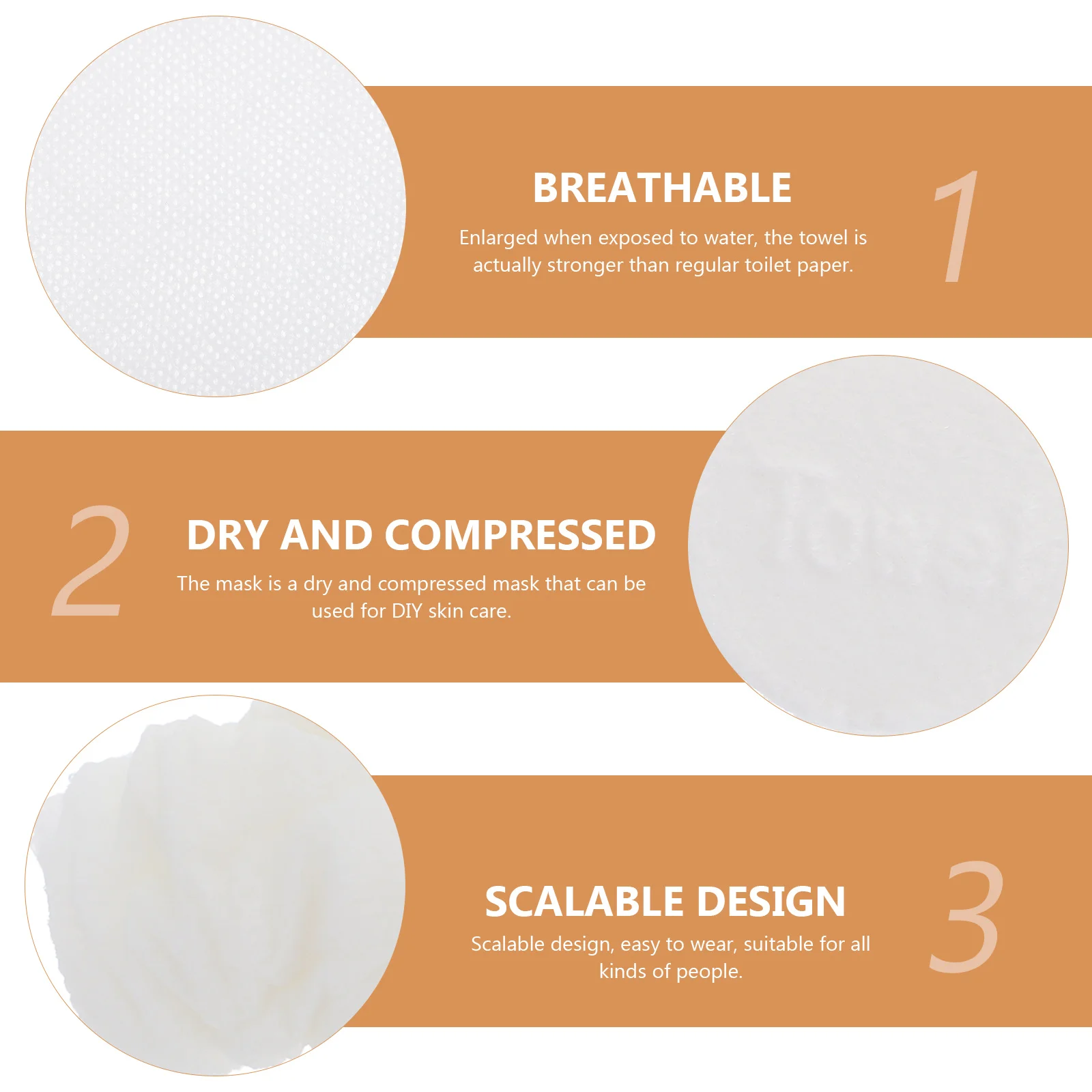 

20pcs Facial Cleansing Compressed Towels Cotton Non Woven Water Absorbent Disposable Travel Towel Diy Face Mask Skincare