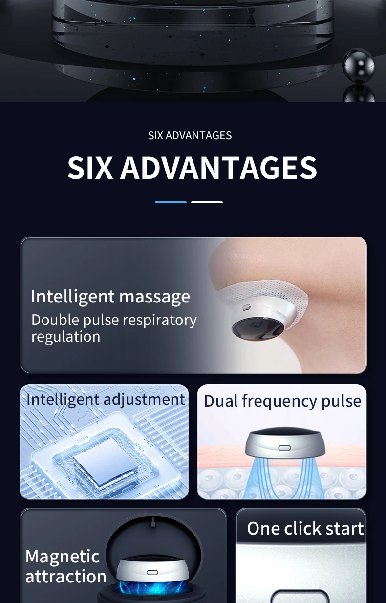 Anti-Schnarch-Gerät mit Dual-Puls-Stimulation - Schlafapnoe-Linderung, Schnarchreduktion, Muskeltrainer für eine ruhige Nacht – Detail 2