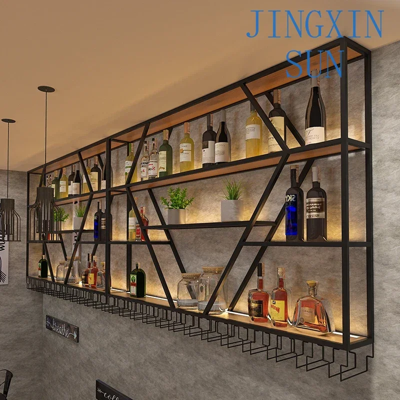 Metal Hanging Kitchen Wine Rack Display Living Room Inverted Buffet Wine Cabinets Restaurant Holder Armario Para Display Cabinet