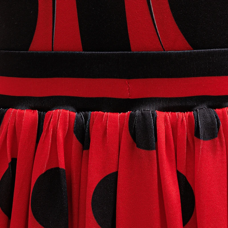 Disfraz de mariquita para niñas, vestido de princesa de lunares con máscara para ojos para niños, fiesta temática de cumpleaños, traje de Halloween