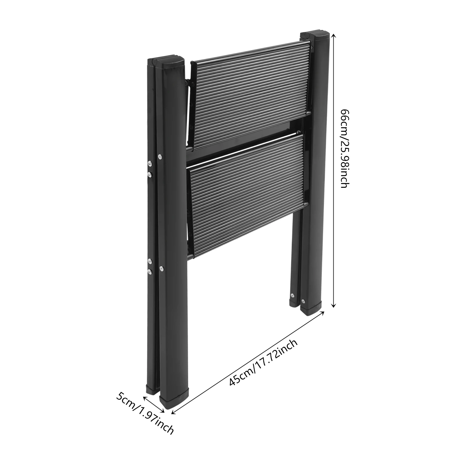 سلم قابل للطي بخطوتين، رف تخزين أدوات التسلق العملي بجانب السرير، مقعد للشرفة وغرفة المعيشة وغرفة النوم والمرآب