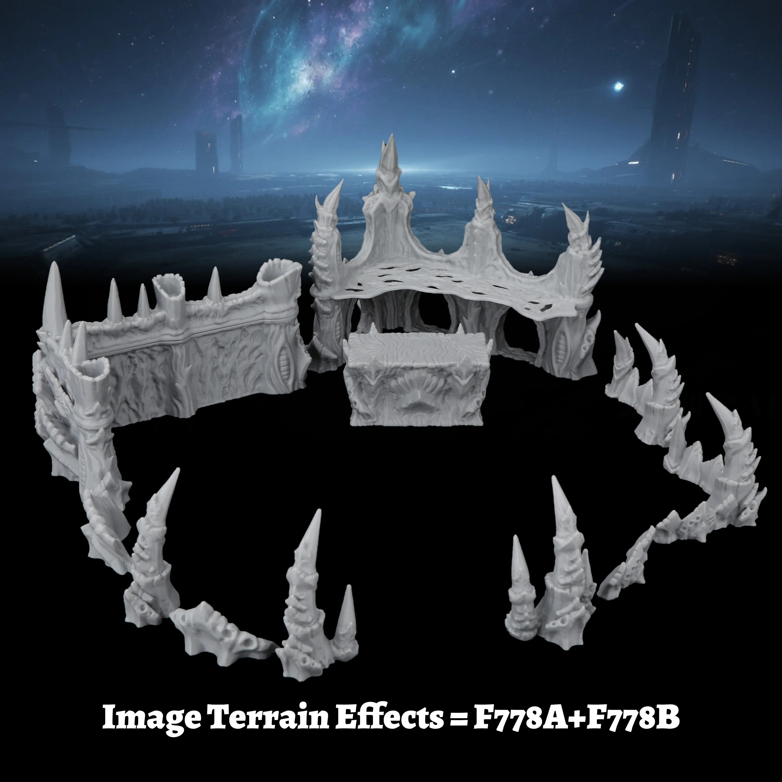RPG Zerg Terrain Miniature Model Set, Alien Nest Terrain Building, Sci-Fi Tabletop Role Play Game Scenery Accessory