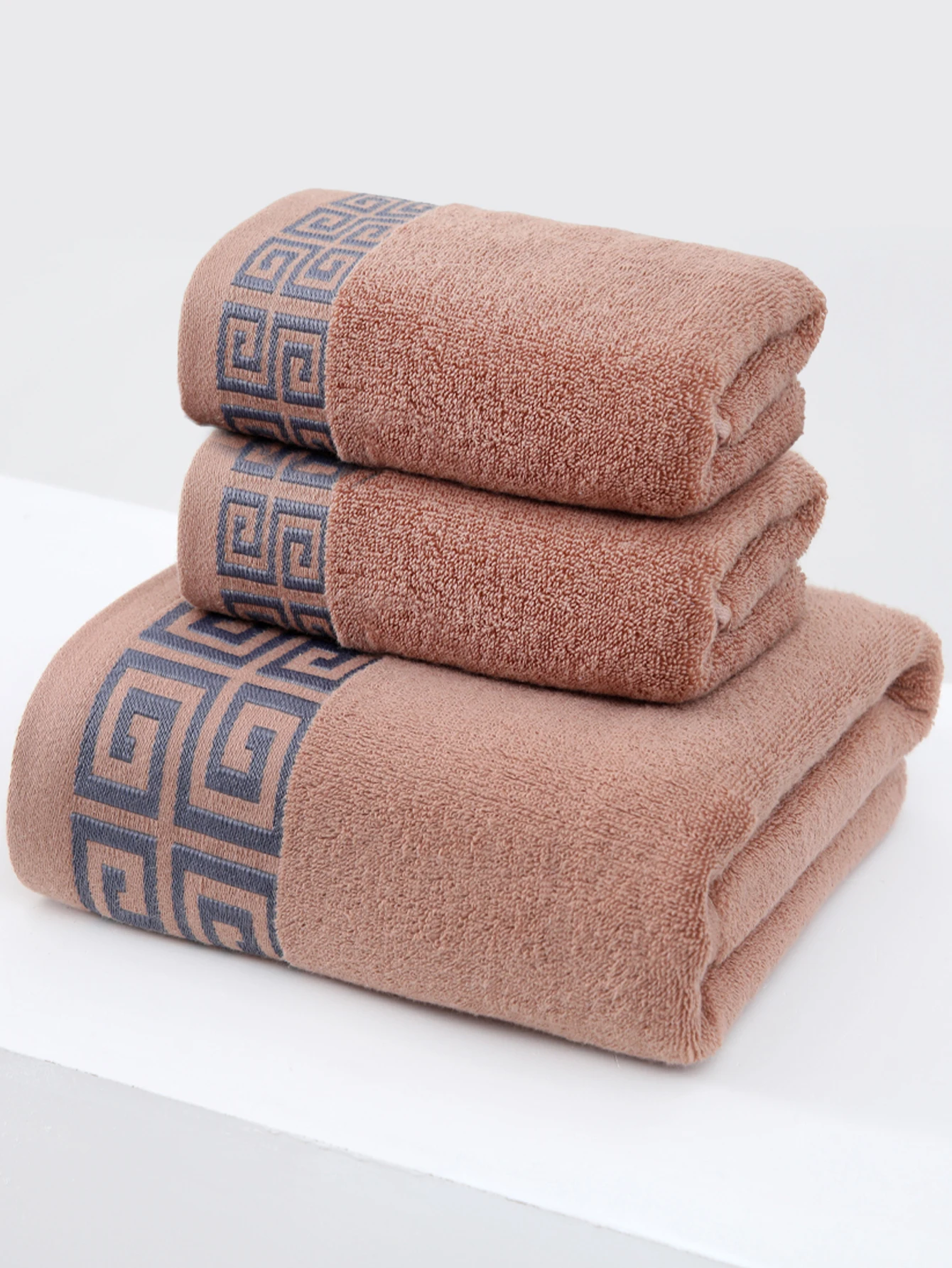 3Pcs [2 Towels+1 Bath Towels] Wanzige Combination Set, Delicate Terry, Water Absorbent, Quick-drying, Can Be Used for Bathroom, Hotel, Bedroom, Etc