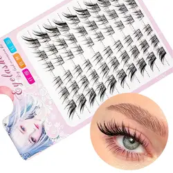 3D Cat Eye Clusters Lashes Manga Fox Natural False Eyelashes C Curl DIY Lash Extensions Wispy Individual Lashes Women Beauty