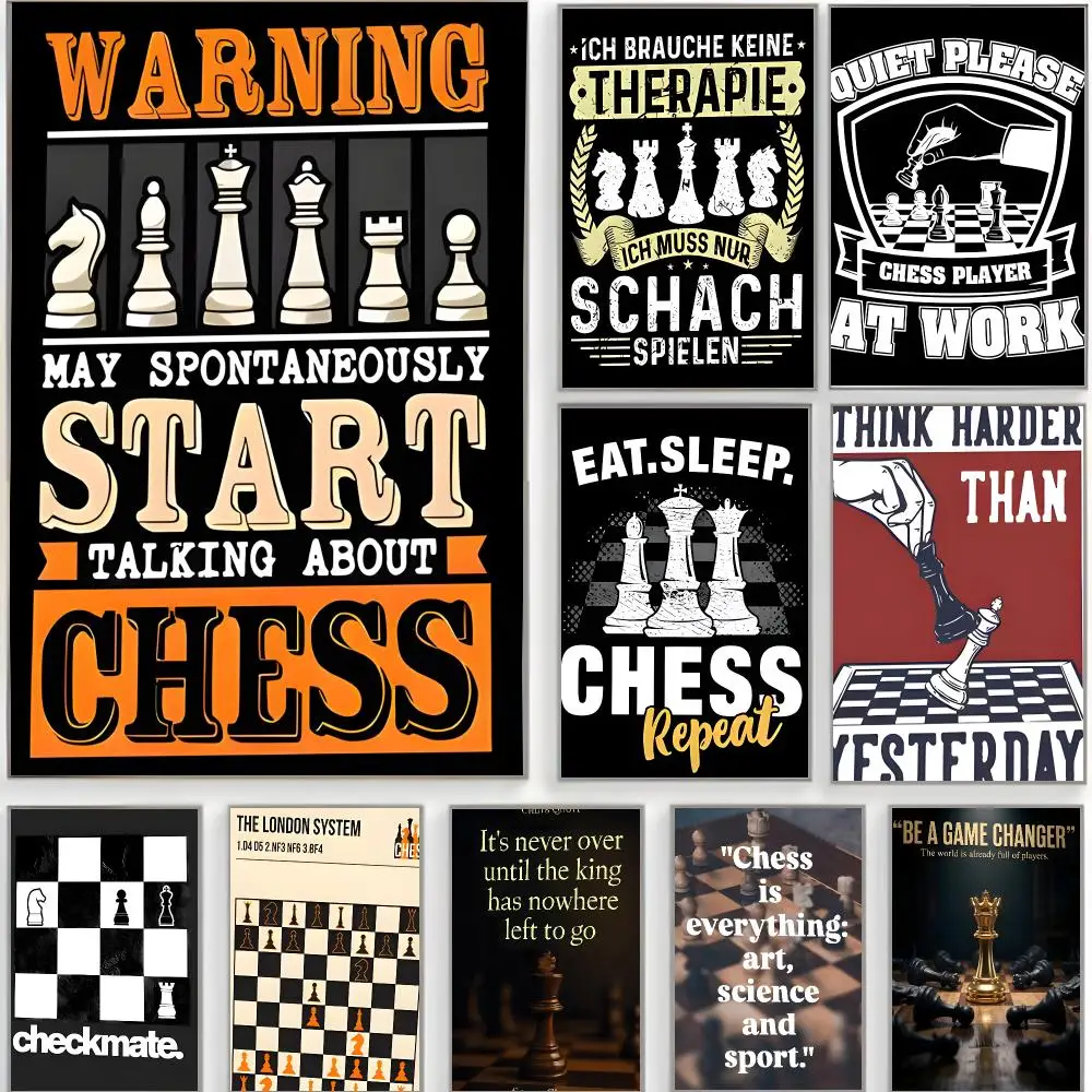artwork quote G-Golden Chess Motivational Life Quote Poster Classic Wall Art  Home Decor  Peel and Stick Unframed