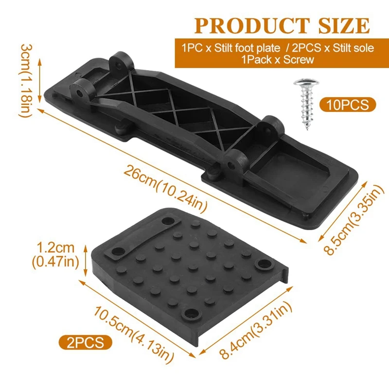 Kit di accessori per suole in Stilt, suole in Stilt cuscinetti antiscivolo per cartongesso, suole a trampoli antiscivolo cuscinetti per piedi con vite