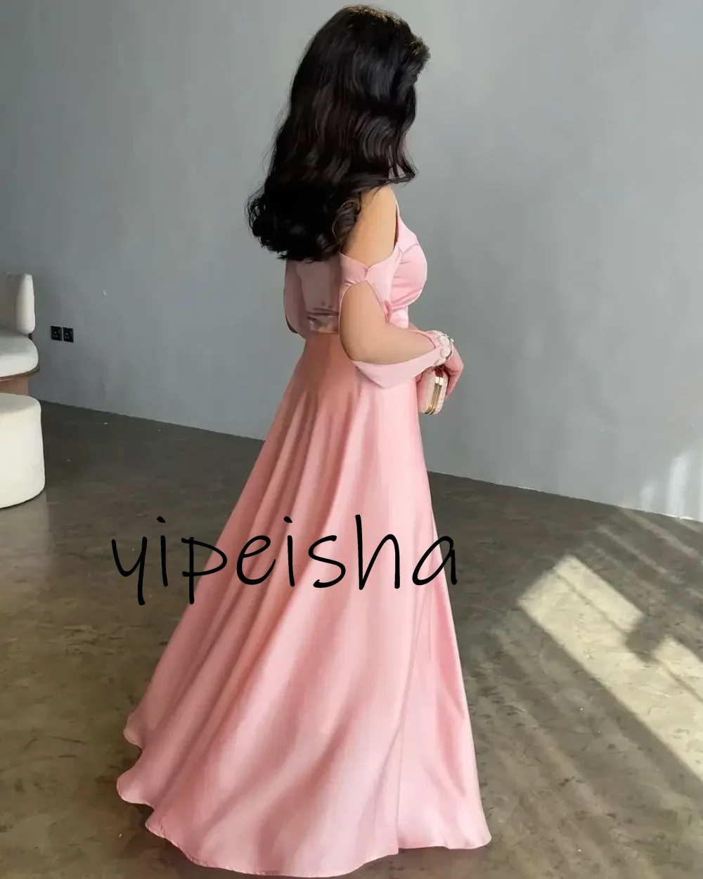 Exquisite Modern high quality Evening Dresses O-Neck Floor Length Prom Dresses Long Sleeves Off the Shoulder Party Dress