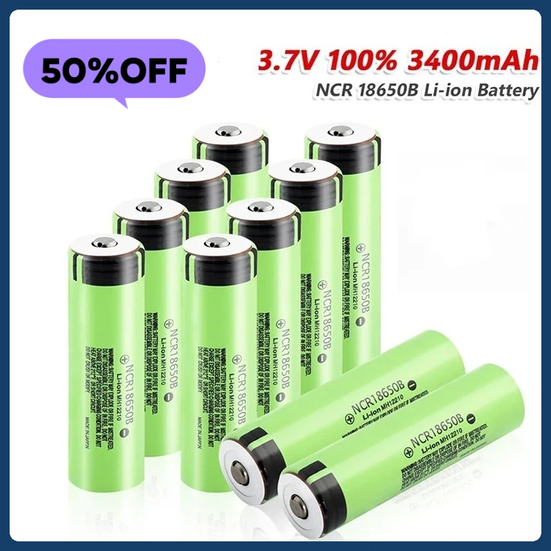

18650 3.7v 2000mah 3400mAh Lithium Battery Rechargeable Battery with Pointed Tip for Flashlight Battery