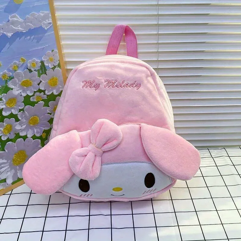 Kawaii Design - Soft Cartoon Characters Kuromi Cinnamoroll & My Melody Plush Backpack Adorable Large-Capacity Backpack