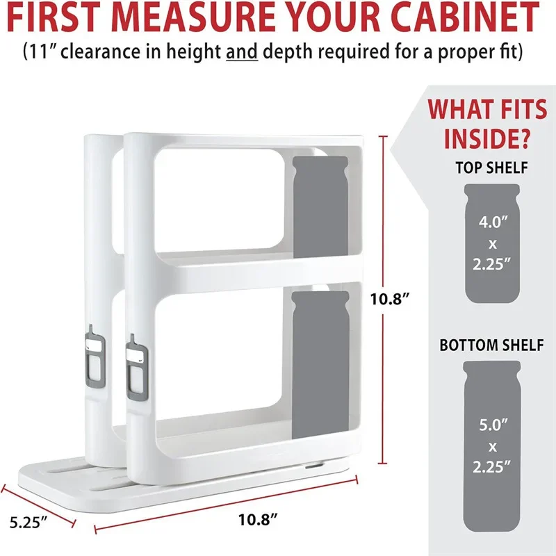 Kitchen Condiment Spice Organizer Rack Multi-Function Rotating Storage Shelf Slide Kitchen-Cabinet Cupboard Storags