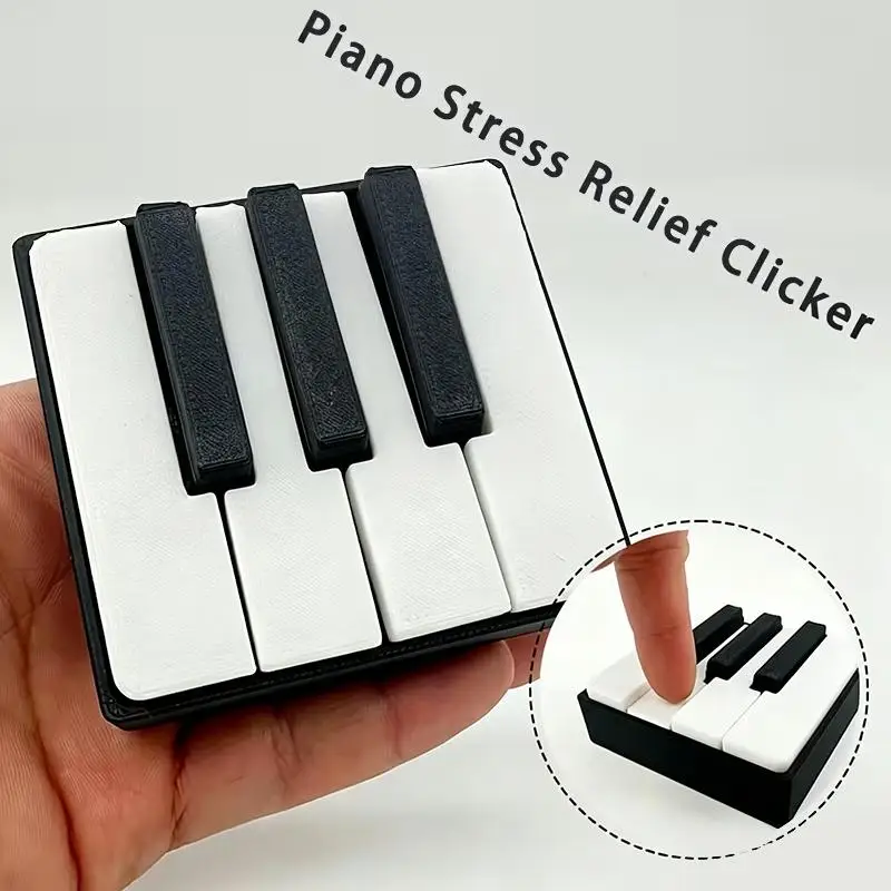 3D-gedrucktes PLA-Klaviertasten-Clicker-Fidget-Spielzeug, Druckknopf zur Fingerentspannung, Stressabbau-Fidget-Geschenk – Detail 7