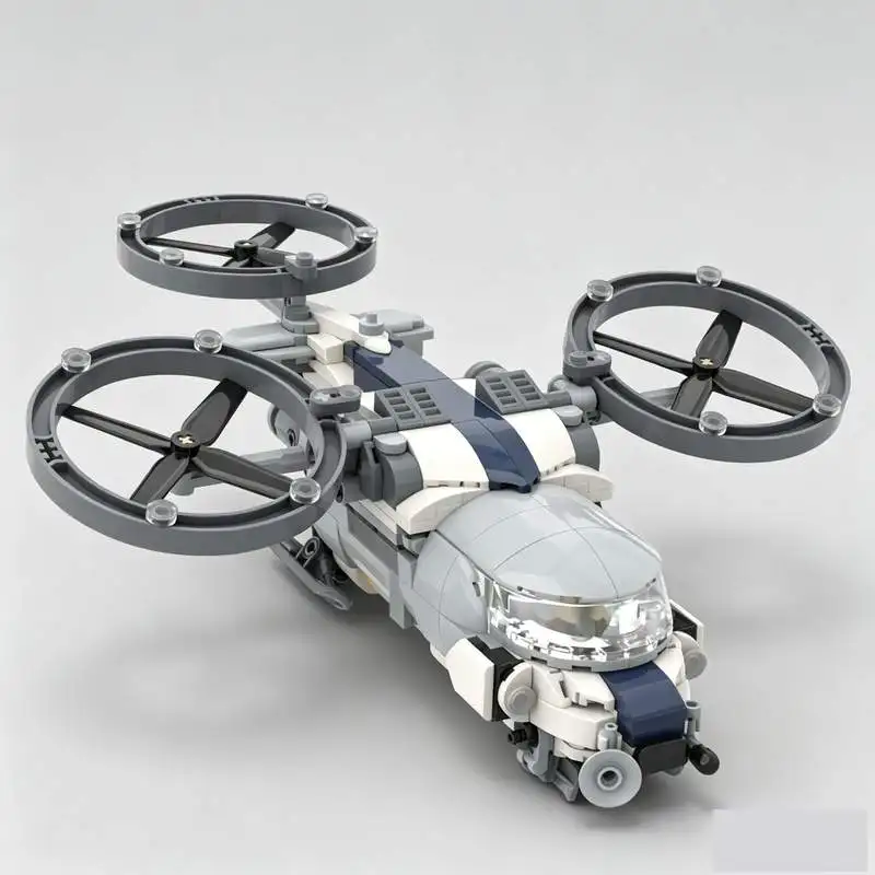 456 PCS Configuration Helicopter Model Building Blocks DIY Assembly Bricks Creative Vehicle Toy Puzzle Gift Collection Display