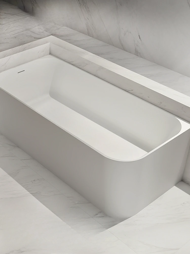 Independent artificial stone bathtubs, small-sized hotels with left and right skirts and corners, bathtub.