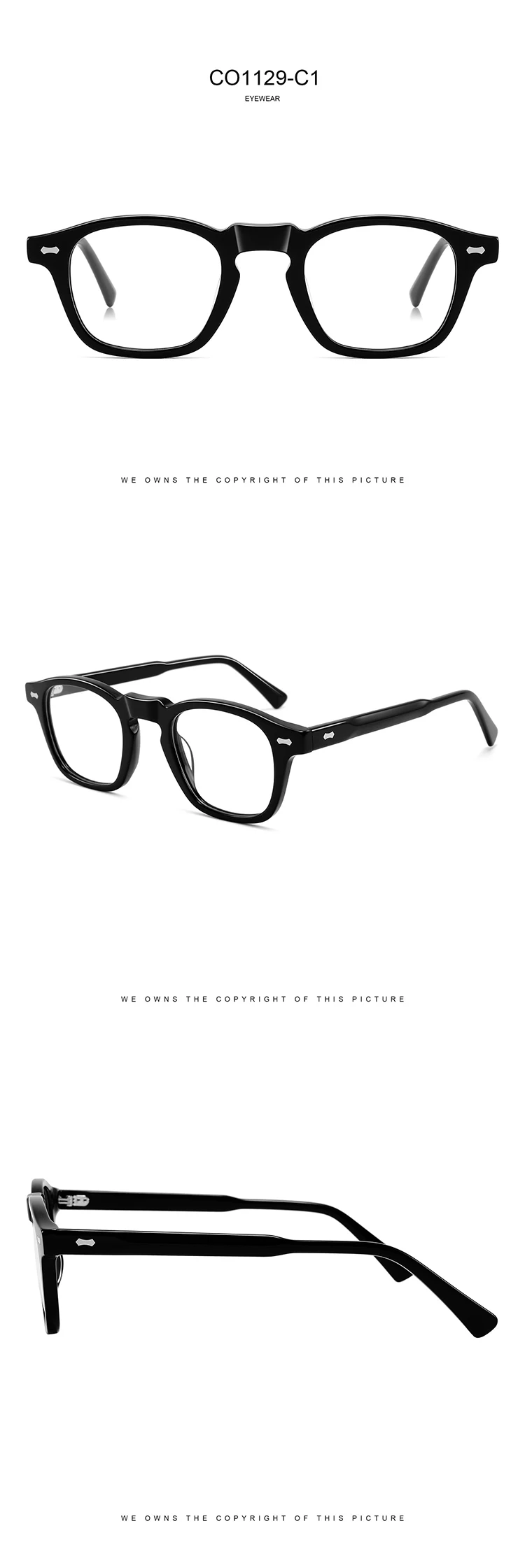 ALICIA Acetat Mode Retro Brillen Polygon Spektakel Optische Verordnung Rahmen Mann Frau – Detail 5