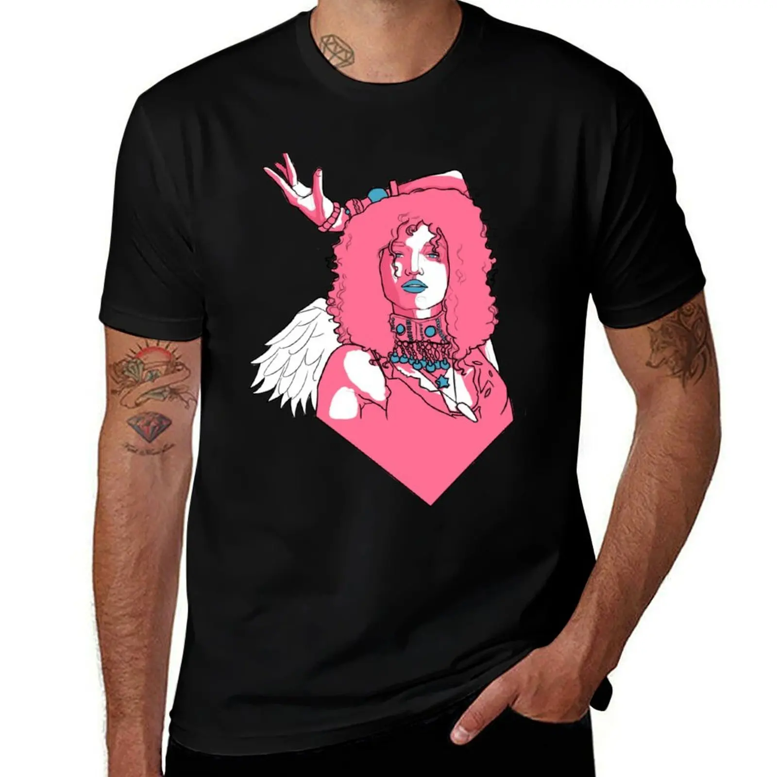 Angel - Pose T-Shirt Graphic Print Short Sleeve T-Shirt