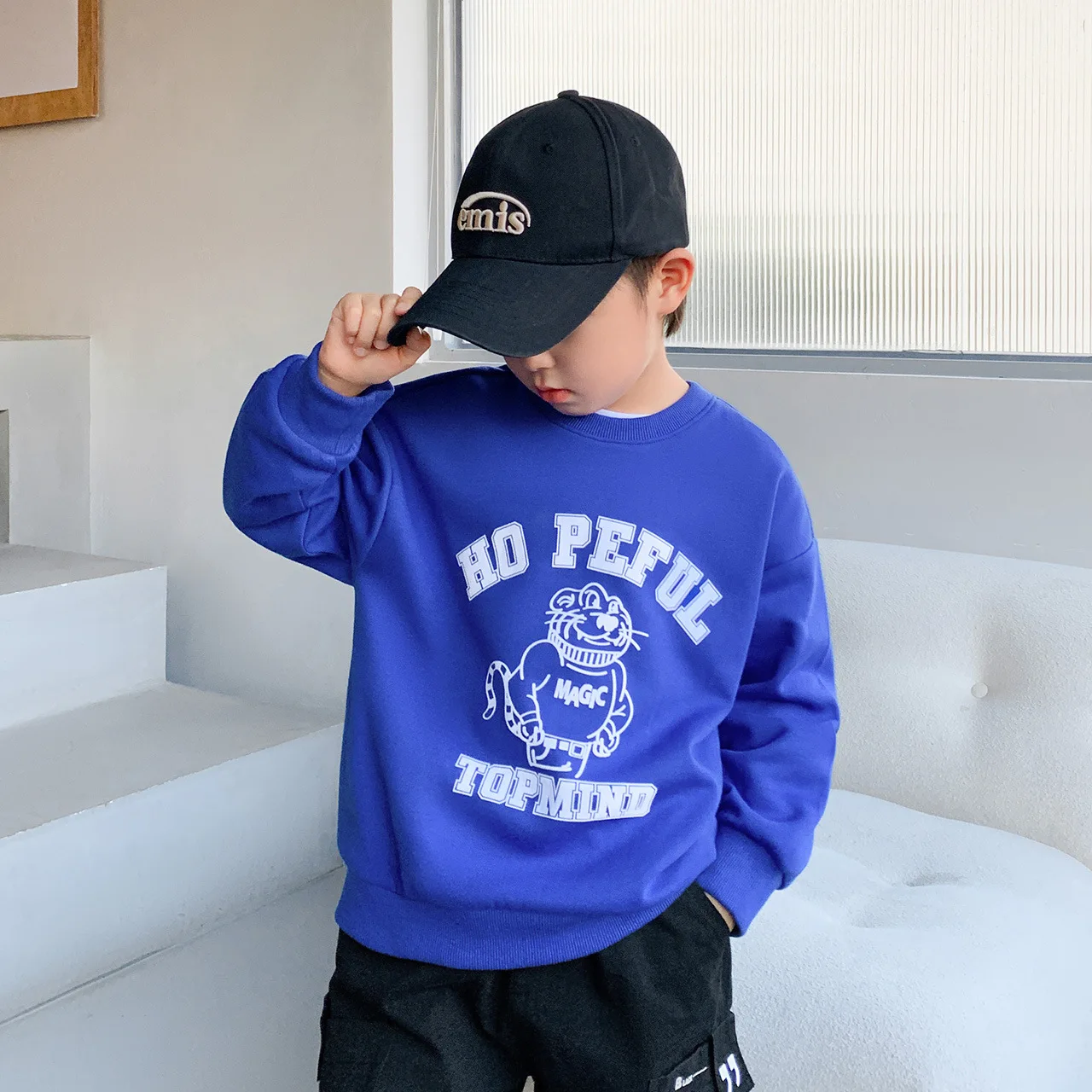 Boys Hoodies Sweatshirts Cotton Tops Outwear 2024 Gray Spring Autumn Kids High Quality Children's Clothing