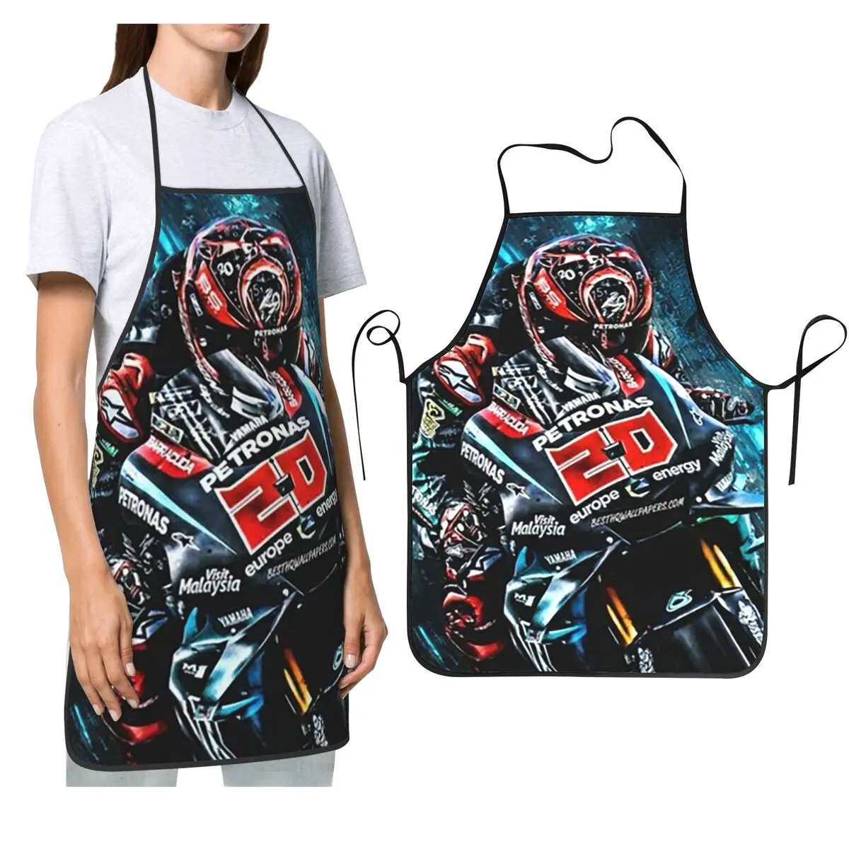 Fabio Quartararo French Motorcycle Racer Aprons Chef Cooking Cuisine Tablier Waterproof Bib Kitchen Cleaning Pinafore