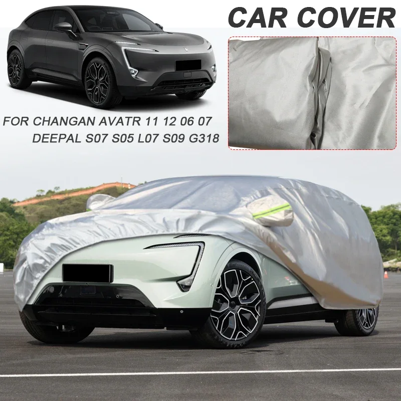 Single Layer Waterproof Car Cover For AVATR 06 07 11 12 CHANGAN DEEPAL G318 L07 SL03 S05 S07 S7 S09 Sunshade Anti-UV Dust