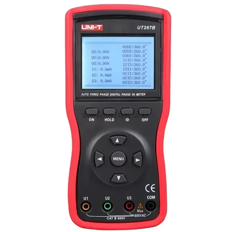 Wmwmnu for UT267B Digital Auto 3 Three Phase Clamp Meter VA Voltammeter Ammeter Power Meter W/Phase Sequence Tester