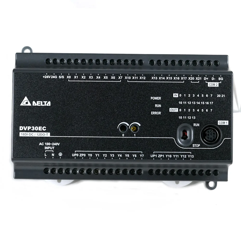 دلتا الأصلي DVP30EC00R3 PLC EC3 سلسلة وحدة تحكم قابلة للبرمجة 100-240VAC 18DI 12DO إخراج التتابع في صندوق