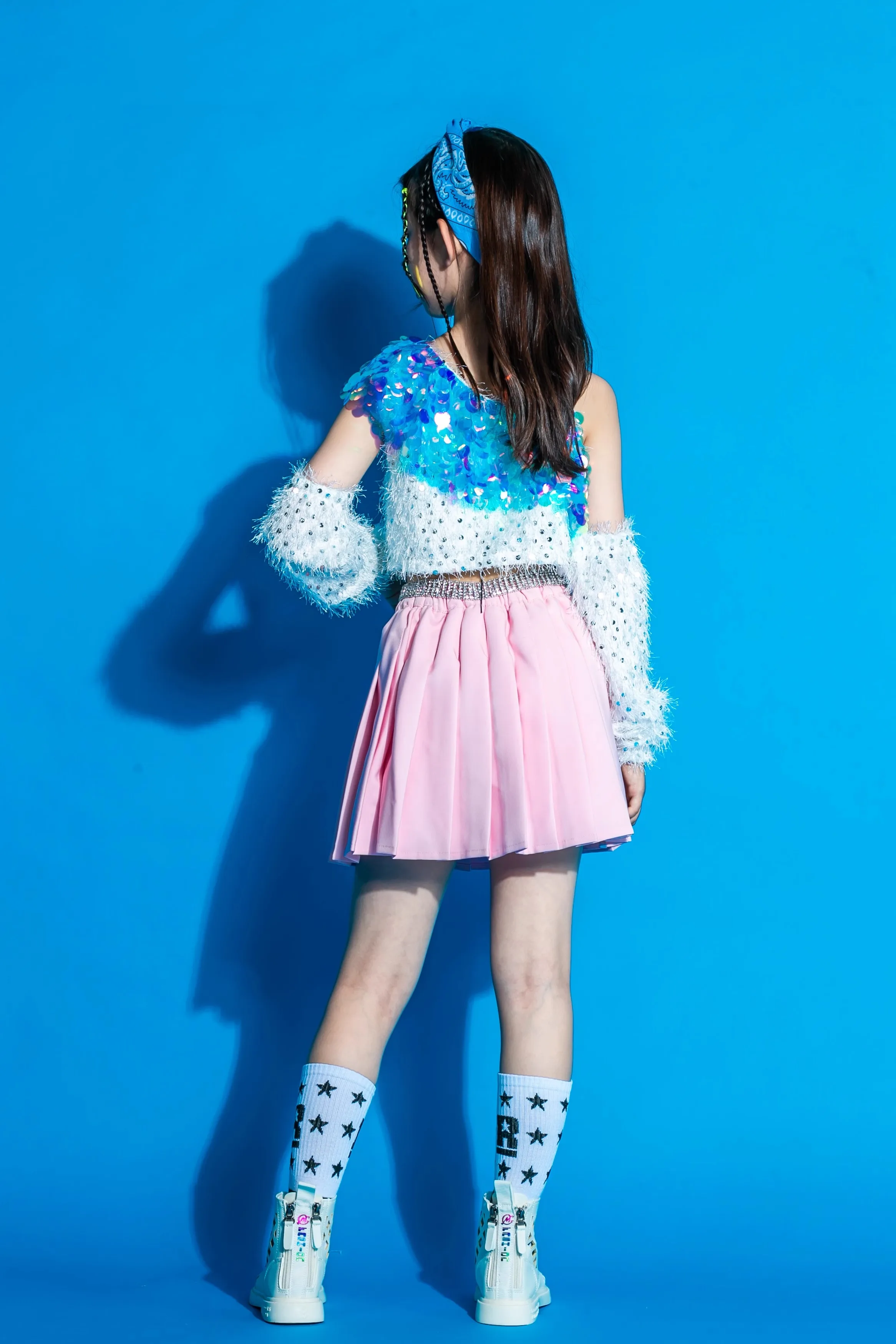 Strój do tańca jazzowego zespołu dziewczęcego Blackpink, odzież dziewczęca, odzież letnia, zestaw jazzowy, kostium sceniczny