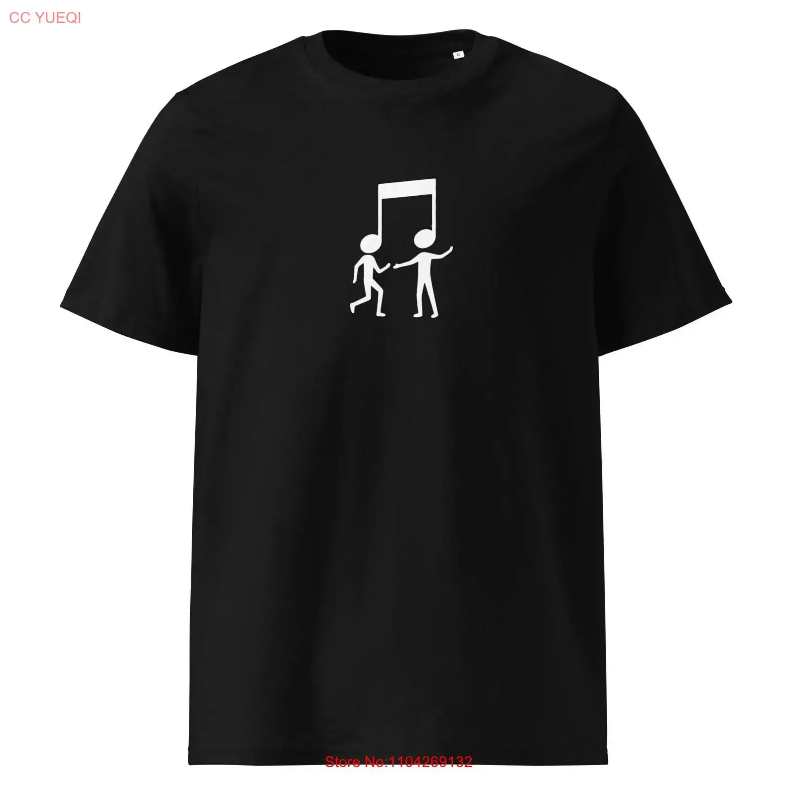 Camiseta Minimalista con Notas Musicales y Figuras Bailarinas, Divertida para Amantes del DJ, Estilo Festival, Algodón Orgánico, Vintage, Lavada, Suave y a la Moda
