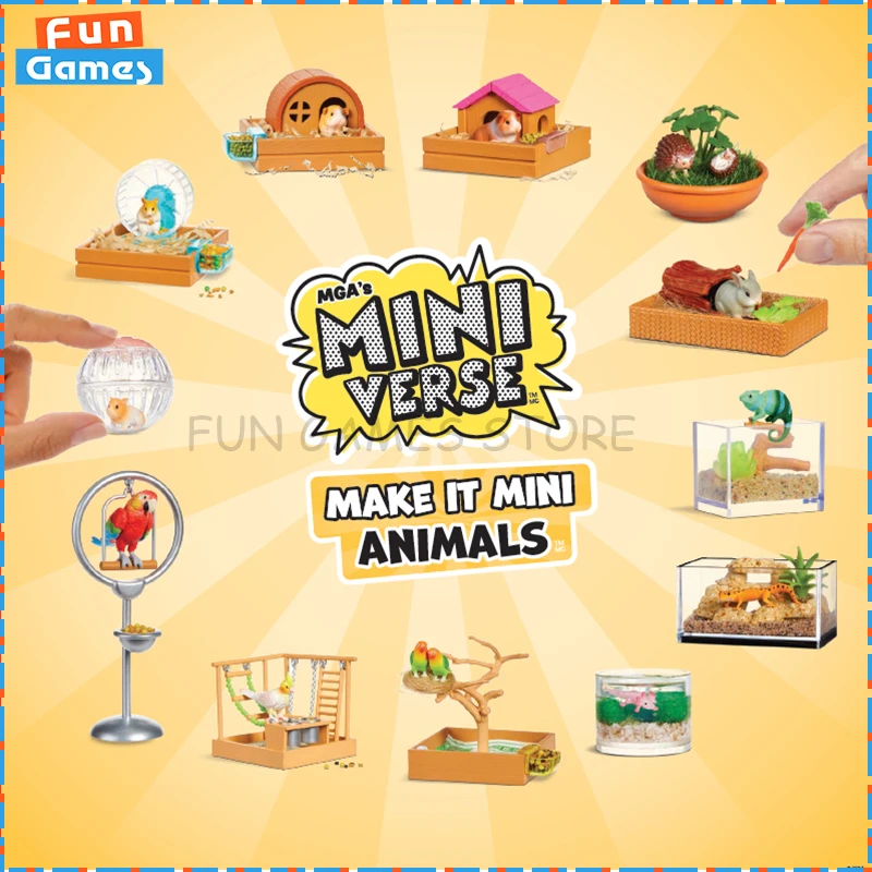 

New MGA Miniverse Animal Series Mini Ball Blind Box Hamster Play House Toy Diy Mystery Box Children Custom Toys Birthday Gifts