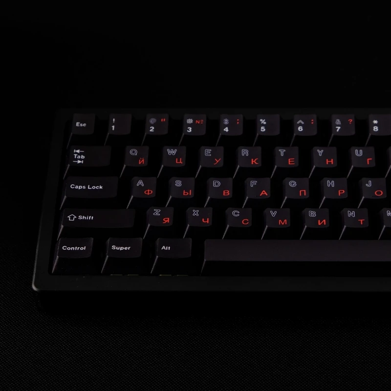 

143 Keys/set GMK WOB Red Cyrillic Keycaps PBT Dye Subbed Hollow Key Caps Cherry Profile Russian Keycap For MX Switch Keyboard