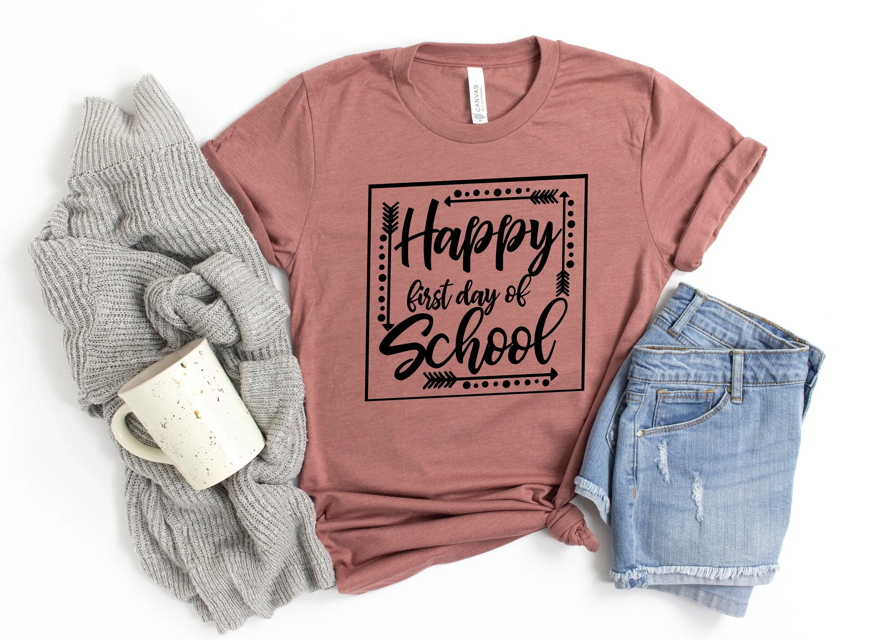 Happy First Day Of School T Shirt Teacher For Teachers Kindergarten Appreciation Back To