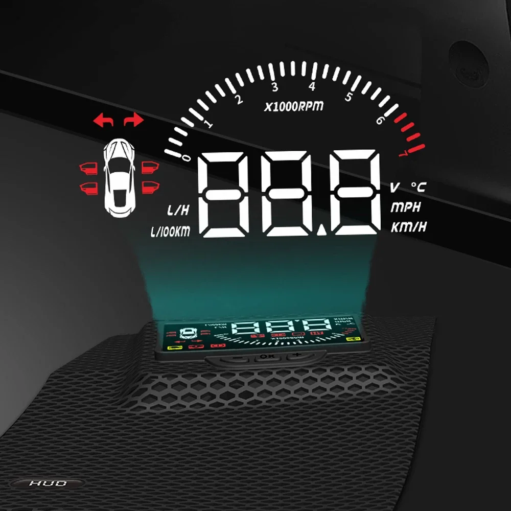 For Toyota Corolla E210 2019-2022 E170 E180 2014-2018 HUD Auto Car Head Up Display Windshield Glass Alarm Overspeed Voltage