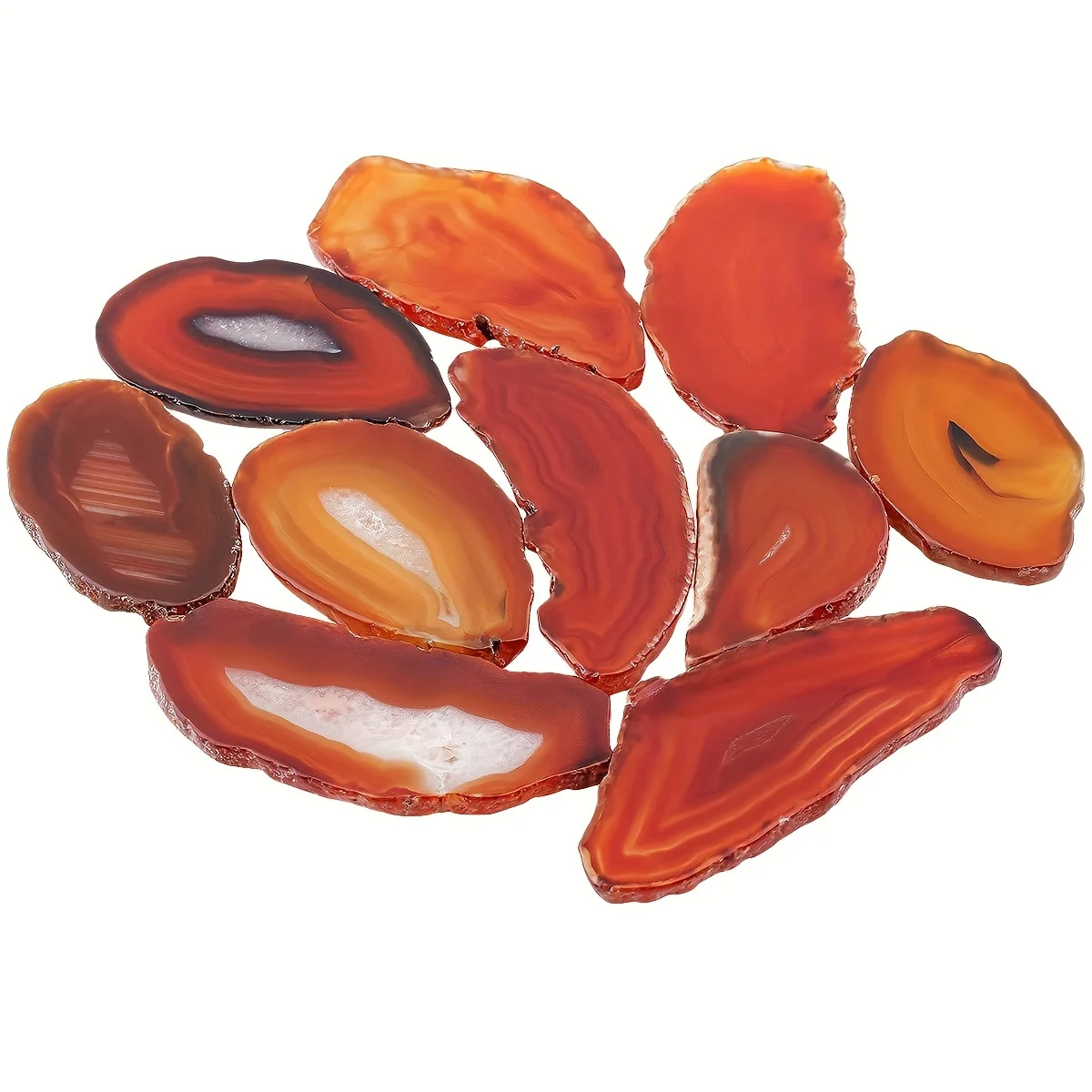 Red Natural Agate Slices, Selected Polished Troublesome Inspirational Landscape Stone, Decoration Gift Landscape DIY Jewelry