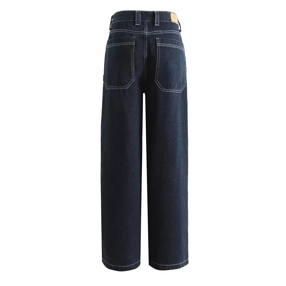 American Street Sle Retro ket Spicy Girl Vielseitige lose faule genähte lange Hosen High Street Casual Jeans niedrige Taille Str...