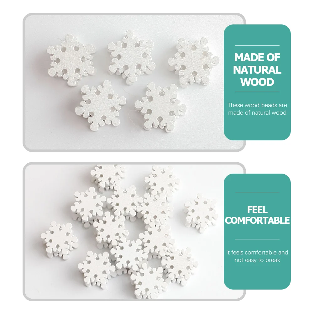 50 ชิ้นเกล็ดหิมะลูกปัด DIY เครื่องประดับหลวมกระจัดกระจาย Charms Multilayer Board หัตถกรรมไม้สําหรับงานฝีมือ Garland