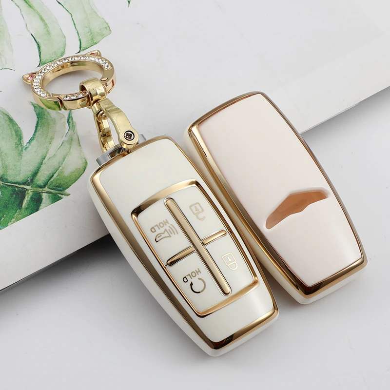 

TPU Car Key Cover Case for Hyundai Genesis G80 GV70 GV80 2019 - 2022 Remote Key Holder Car Accessories Auto Keychain