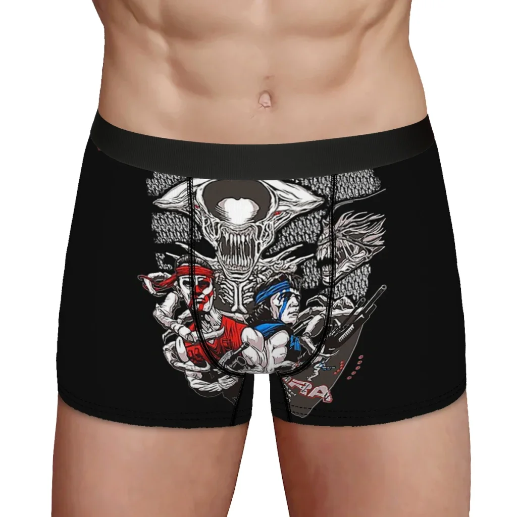 Game Contra King Cuecas para Homens, Calcinhas Respiráveis, Roupa Interior, Shorts Estampados, Cuecas Boxer