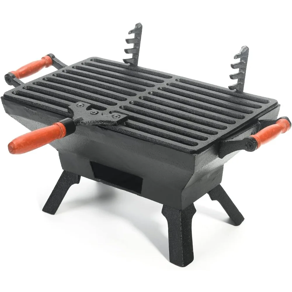 Charcoal Grill Stove Gridiron, Heavy Duty Tabletop BBQ Grill, Balcony Yard Outdoor Hibachi Grills Steak Chicken Meat Cooker