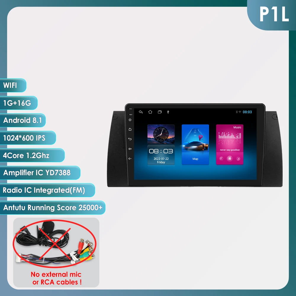 OSSURET Autoradio Android voor BMW 5 E39 E53 E38 X5 M5 1995-2001 Carplay Multimedia Speler Auto GPS 2DIN 6115 8CORE Audio 360cam