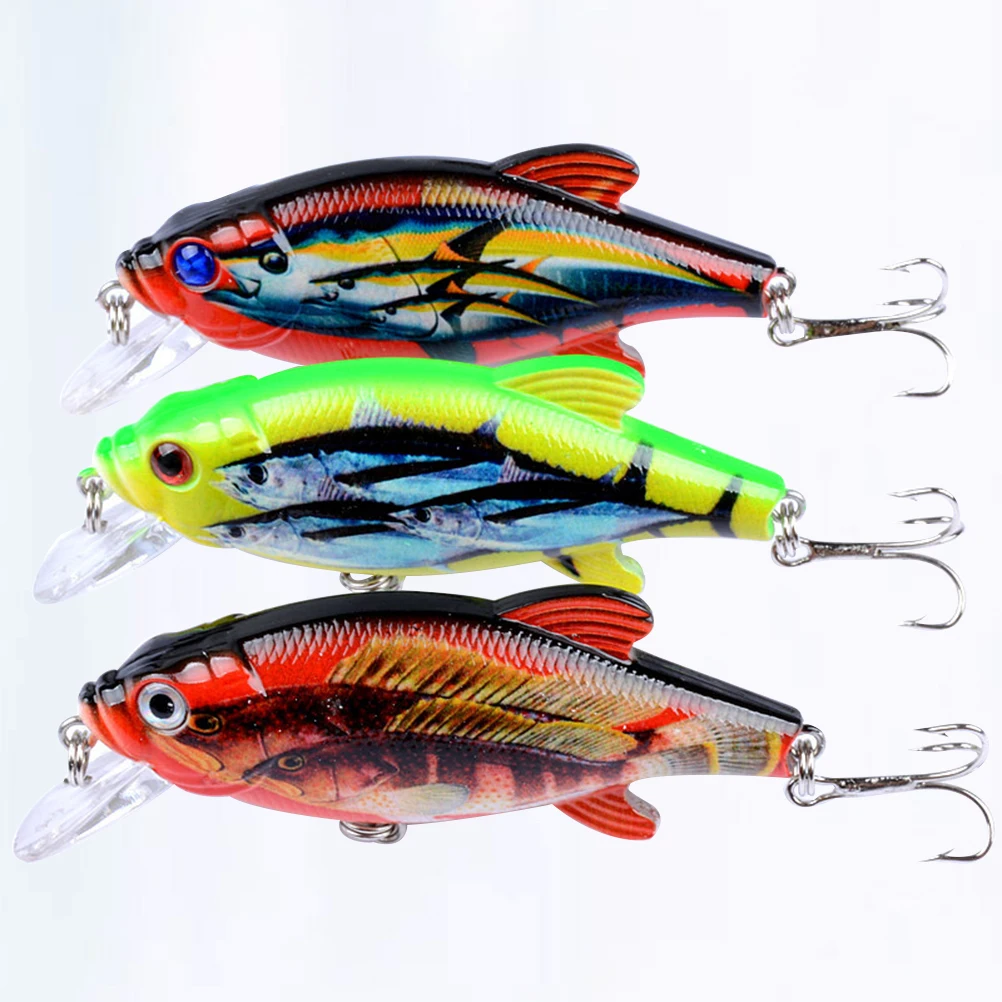 

3 Pcs Fishing Lures Mini Baits Lifelike Fish Shaped Fishing Lures Carp MinnowHooks Reusable Tool